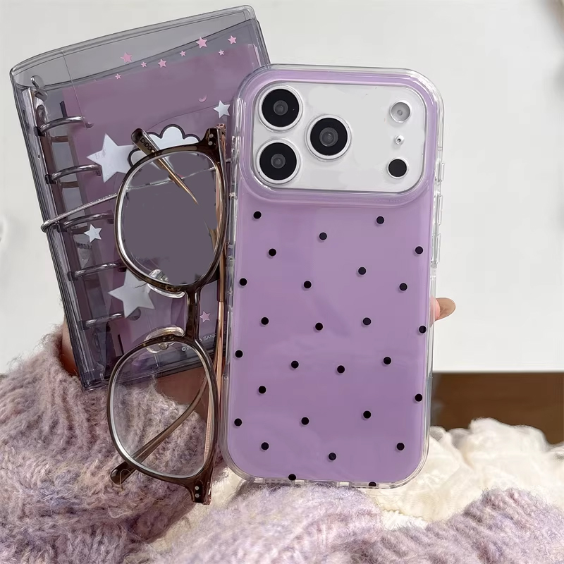 Phone Accessories For Girls - Koreaanse Ins Girl Simpele Paarse Polka
