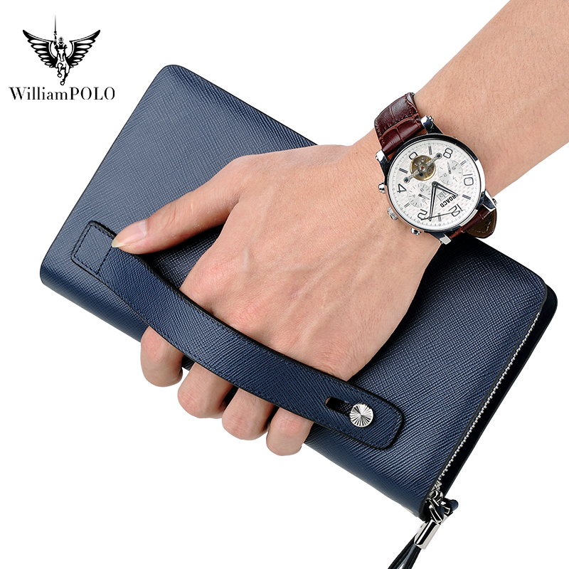 Phone Accessories Business - WILLIAMPOLO Luxe lederen clutch voor heren,