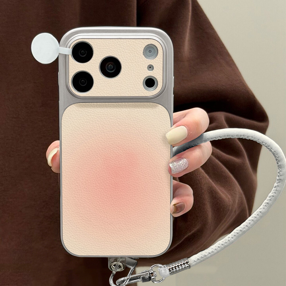 Phone Accessories Holder - Litchi-patroon telefoonhoesje voor iPhone 16 15