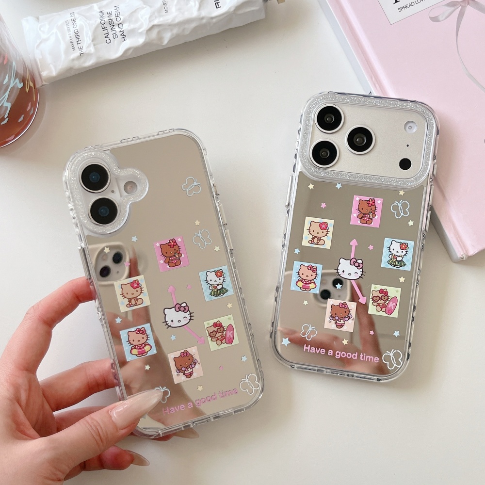 Phone Accessories For Girls - Schattig Grid Cartoon Sanrio Hello Kitty