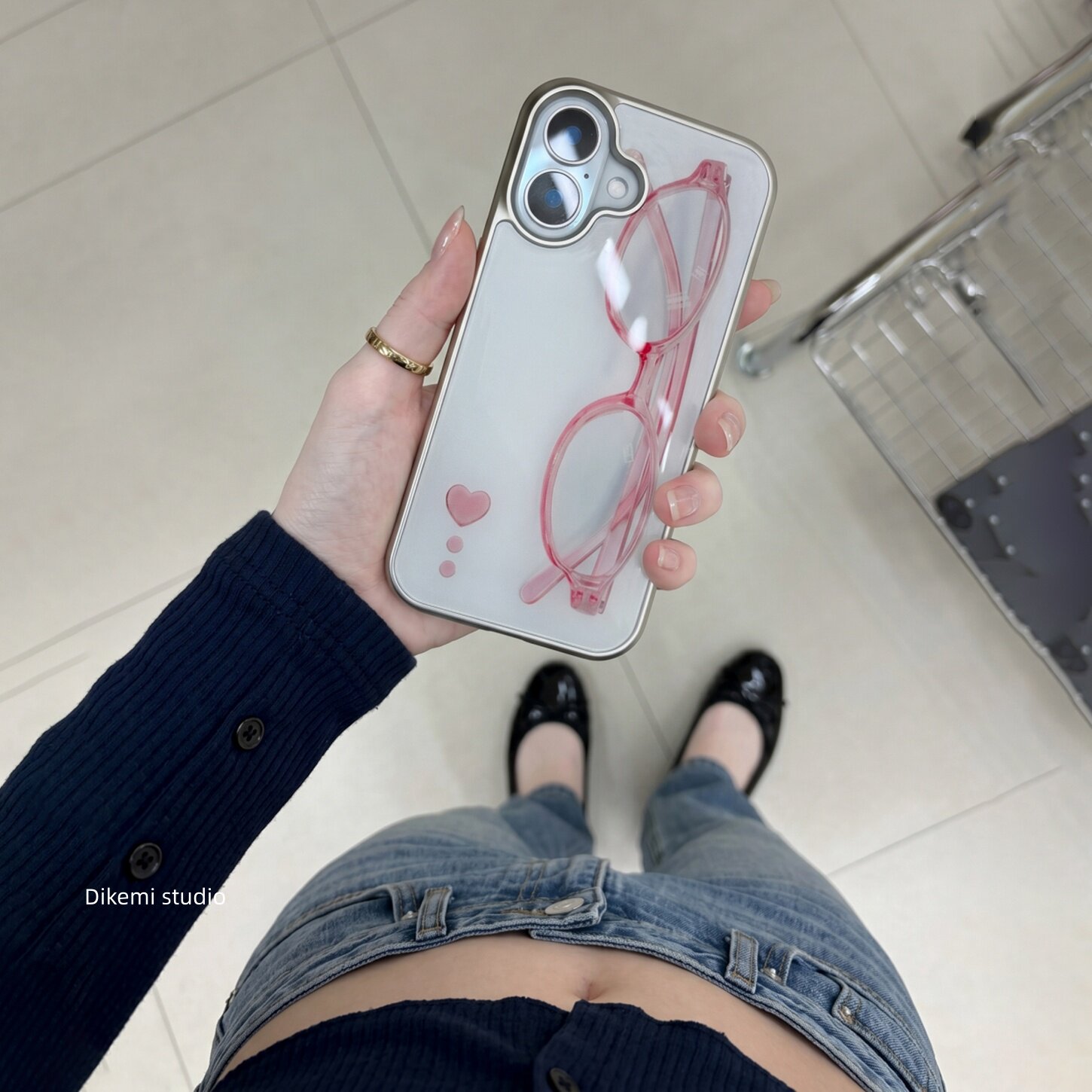 Phone Accessories For Girls - Koreaanse meisjeshart roze bril liefde HART