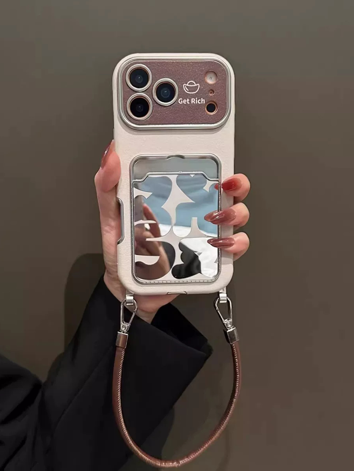 Luxe lederen spiegelkaart houd - Phone Accessories Holder recensie en prijs