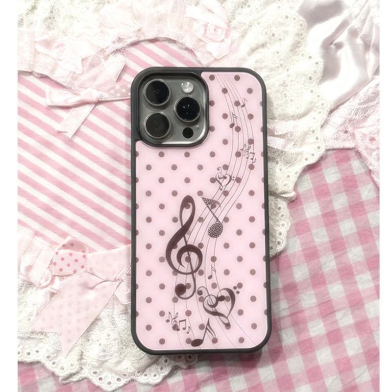 Koreaanse roze bruine polkadot - Phone Accessories For Girls recensie en prijs