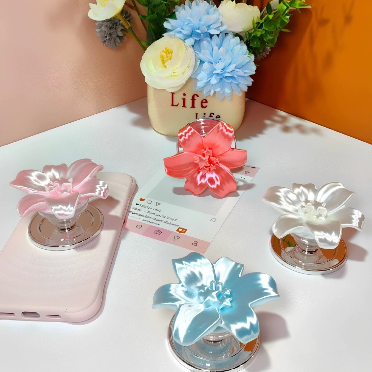 Glanzende parel lily bloem mag - Phone Accessories For Girls recensie en prijs